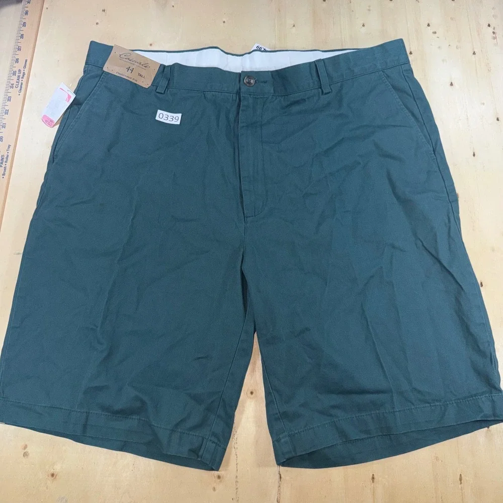 Roundtree & Yorke Casuals Mens 44 Tall Relaxed Fit Shorts Dark Teal Green NWT